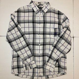 VANS Men's Plaid Long Sleeve Shirt With Flap Chest Pocket Size L